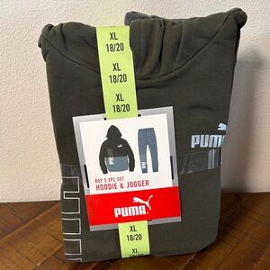 Puma Kids Color-block Hoodie and Jogger Set